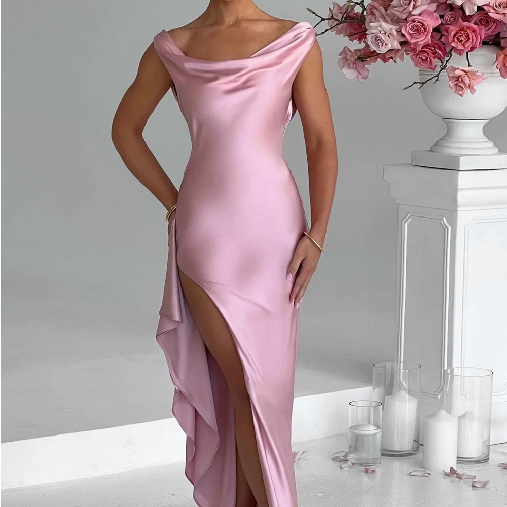 Chic Asymmetrical Pink Dress